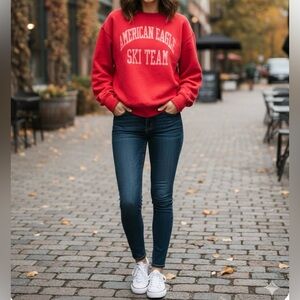 American Eagle Red Sweatshirt